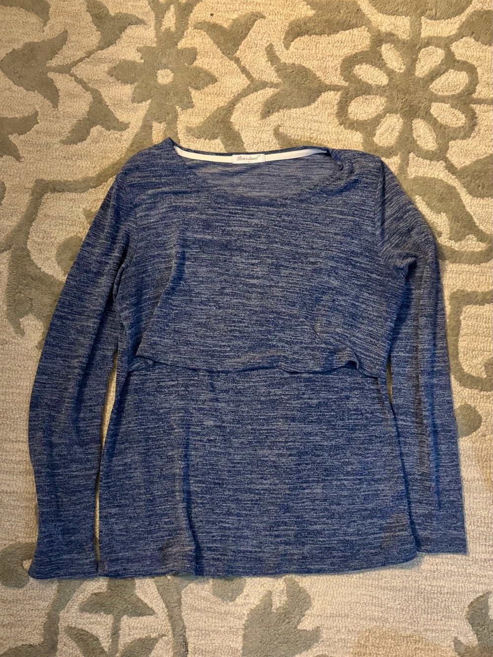 Bearsland Heathered Blue Long Sleeve Nursing Top